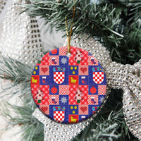 Croatia Christmas Patchwork Ceramic Ornament - Wonder Print Shop