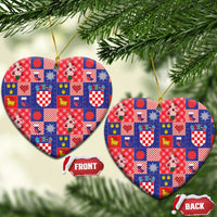 Croatia Christmas Patchwork Ceramic Ornament - Wonder Print Shop