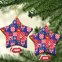Croatia Christmas Patchwork Ceramic Ornament - Wonder Print Shop