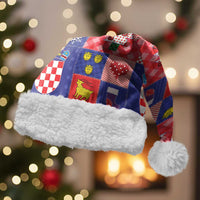 Croatia Christmas Patchwork Christmas Santa Hat - Wonder Print Shop