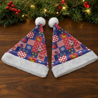 Croatia Christmas Patchwork Christmas Santa Hat - Wonder Print Shop