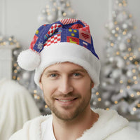 Croatia Christmas Patchwork Christmas Santa Hat - Wonder Print Shop