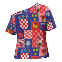 Croatia Christmas Patchwork Cross Shoulder Shirt - Wonder Print Shop