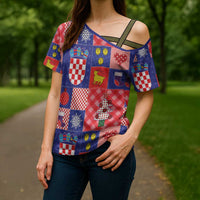 Croatia Christmas Patchwork Cross Shoulder Shirt - Wonder Print Shop