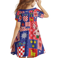 Croatia Christmas Patchwork Family Matching Off Shoulder Maxi Dress and Hawaiian Shirt - Wonder Print Shop