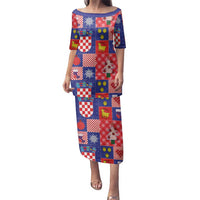 Croatia Christmas Patchwork Family Matching Puletasi and Hawaiian Shirt - Wonder Print Shop