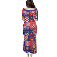Croatia Christmas Patchwork Family Matching Puletasi and Hawaiian Shirt - Wonder Print Shop