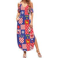 Croatia Christmas Patchwork Family Matching Summer Maxi Dress and Hawaiian Shirt - Wonder Print Shop