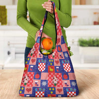 Croatia Christmas Patchwork Grocery Bag - Wonder Print Shop