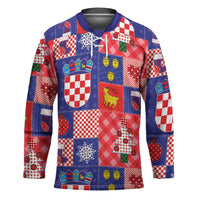 Croatia Christmas Patchwork Hockey Jersey - Wonder Print Shop