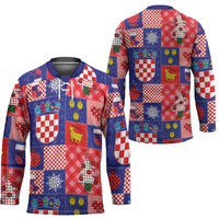 Croatia Christmas Patchwork Hockey Jersey - Wonder Print Shop