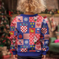 Croatia Christmas Patchwork Kid Ugly Christmas Sweater - Wonder Print Shop