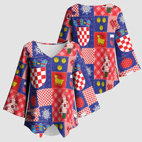 Croatia Christmas Patchwork Kimono Sleeve Blouse - Wonder Print Shop