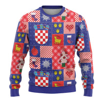 Croatia Christmas Patchwork Ugly Christmas Sweater - Wonder Print Shop