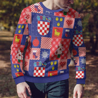 Croatia Christmas Patchwork Ugly Christmas Sweater - Wonder Print Shop