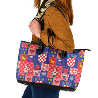 Croatia Christmas Patchwork Leather Tote Bag - Wonder Print Shop