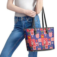 Croatia Christmas Patchwork Leather Tote Bag - Wonder Print Shop