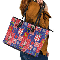 Croatia Christmas Patchwork Leather Tote Bag - Wonder Print Shop