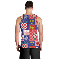 Croatia Christmas Patchwork Men Tank Top - Wonder Print Shop