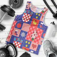 Croatia Christmas Patchwork Men Tank Top - Wonder Print Shop