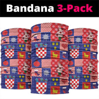 Croatia Christmas Patchwork Neck Gaiter - Wonder Print Shop