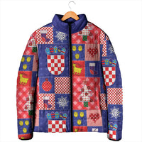 Croatia Christmas Patchwork Padded Jacket - Wonder Print Shop