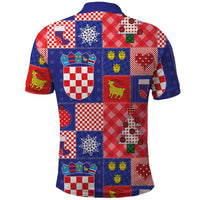 Croatia Christmas Patchwork Polo Shirt - Wonder Print Shop