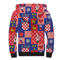 Croatia Christmas Patchwork Sherpa Hoodie - Wonder Print Shop