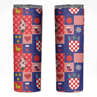 Croatia Christmas Patchwork Skinny Tumbler - Wonder Print Shop