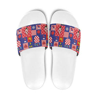 Croatia Christmas Patchwork Slide Sandals - Wonder Print Shop