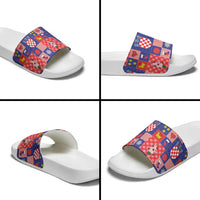 Croatia Christmas Patchwork Slide Sandals - Wonder Print Shop