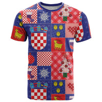 Croatia Christmas Patchwork T Shirt - Wonder Print Shop
