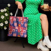 Croatia Christmas Patchwork Tote Bag - Wonder Print Shop