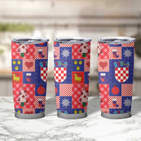 Croatia Christmas Patchwork Tumbler Cup - Wonder Print Shop