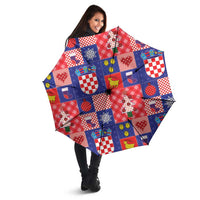 Croatia Christmas Patchwork Umbrella - Wonder Print Shop