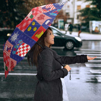 Croatia Christmas Patchwork Umbrella - Wonder Print Shop