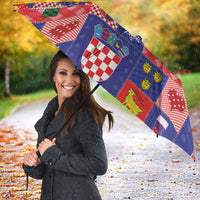 Croatia Christmas Patchwork Umbrella - Wonder Print Shop