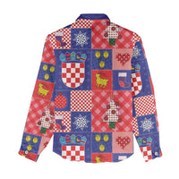 Croatia Christmas Patchwork Women Casual Shirt - Wonder Print Shop