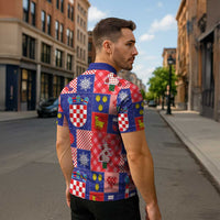 Croatia Christmas Patchwork Zipper Polo Shirt - Wonder Print Shop