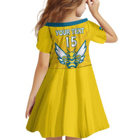 Custom Rwanda Football Kid Short Sleeve Dress Go Amavubi - Wonder Print Shop