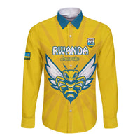 Custom Rwanda Football Long Sleeve Button Shirt Go Amavubi