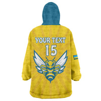 Custom Rwanda Football Wearable Blanket Hoodie Go Amavubi - Wonder Print Shop