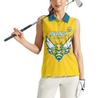 Custom Rwanda Football Women Sleeveless Polo Shirt Go Amavubi - Wonder Print Shop