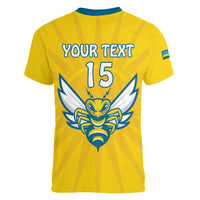 Custom Rwanda Football Women V-Neck T-Shirt Go Amavubi - Wonder Print Shop