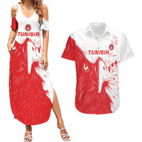 Custom Tunisia Football Couples Matching Summer Maxi Dress and Hawaiian Shirt Go Eagles of Carthage