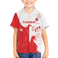 Custom Tunisia Football Family Matching Off The Shoulder Long Sleeve Dress and Hawaiian Shirt Go Eagles of Carthage