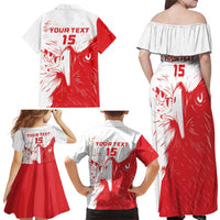 Custom Tunisia Football Family Matching Off Shoulder Maxi Dress and Hawaiian Shirt Go Eagles of Carthage - Wonder Print Shop