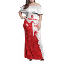 Custom Tunisia Football Family Matching Off Shoulder Maxi Dress and Hawaiian Shirt Go Eagles of Carthage - Wonder Print Shop