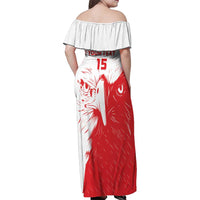 Custom Tunisia Football Family Matching Off Shoulder Maxi Dress and Hawaiian Shirt Go Eagles of Carthage - Wonder Print Shop