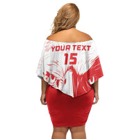 Custom Tunisia Football Family Matching Off Shoulder Short Dress and Hawaiian Shirt Go Eagles of Carthage - Wonder Print Shop